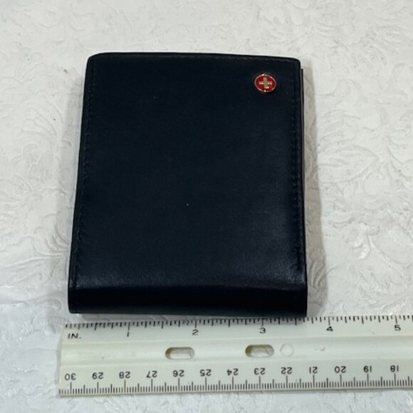 Alpine Swiss Black Soft Leather Bifold Wallet Made in India - Picture 6 of 14